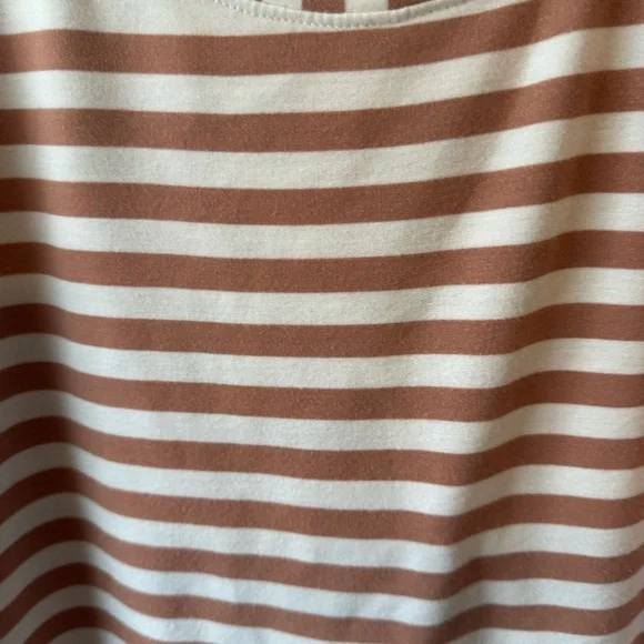 Jane + Delancey Blush Pink Striped Dolman Sleeve Top Casual Boho Scoop Neck Tee - Picture 5 of 8